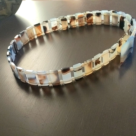 Accessories - One of a kind polished agate crystal belt.